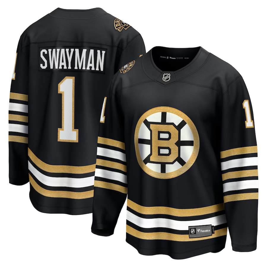 Men's Boston Bruins Jeremy Swayman #1 Black Jersey